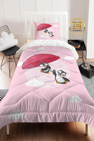 EVSEHOMES Flying Penguins Duvet Set (Duvet - Pillow Cover)
