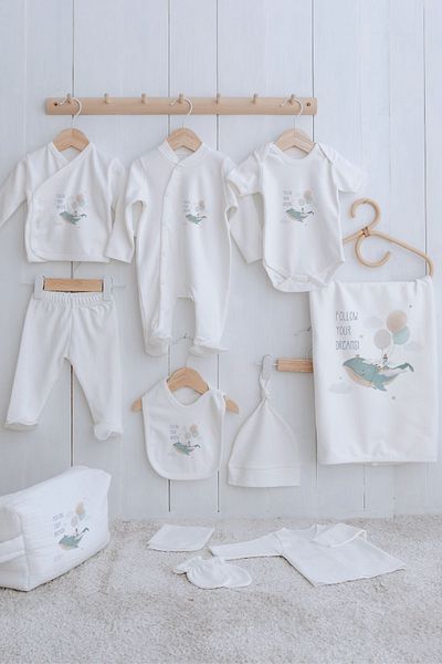 Tuğba Kuğu Organic 11-Piece Hospital Release - Little Baby - Blue Dreams