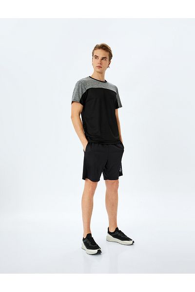 Koton Color Contrast Short Sleeve Crew Neck Sports T-Shirt