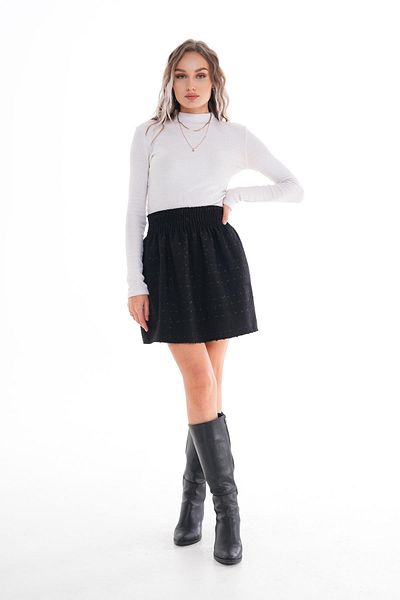 ŞİMAL Fusta mini din tweed în carouri pentru femei