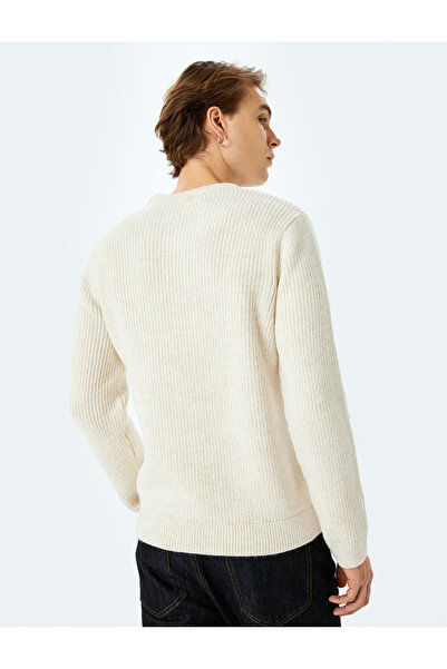 Koton Uzun Kollu Bisiklet Yaka Dokulu Triko Kazak