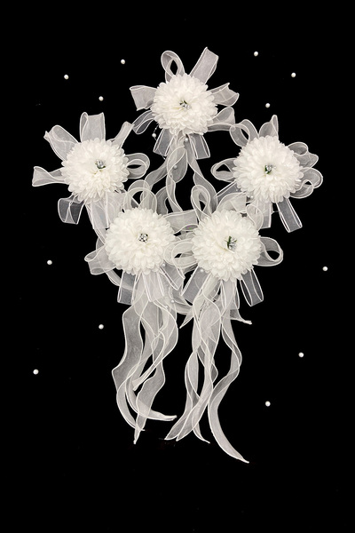 ZEYMERADE Beyaz Ortanca Bohça Süsü, Damat Gelin Çeyiz Düğün Nikah Nişan Konvo...