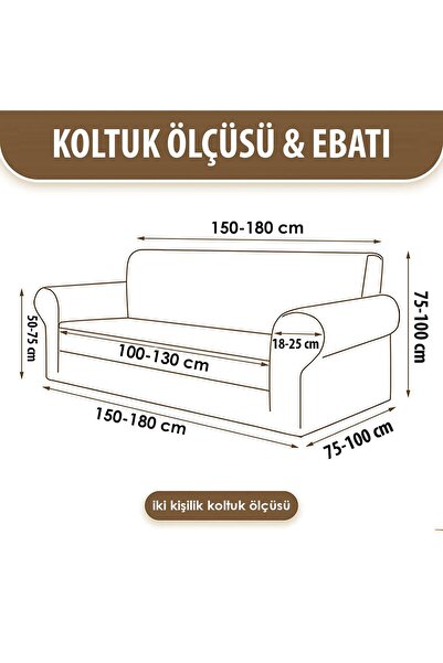 bibaha Lastikli Esnek Yıkanabilir Düz Desen 3+2+1+1 Jakarlı Koltuk Örtüsü Koltuk Kılıfı