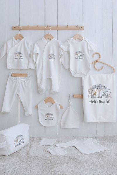 Tuğba Kuğu Organic 11-Piece Hospital Release - Little Baby - Safari Dreams