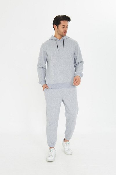 TRENDHİLL Χωρίς ράστερ 3 κλωστές Cotton Basic Hood Unisex Σετ φόρμας 5737