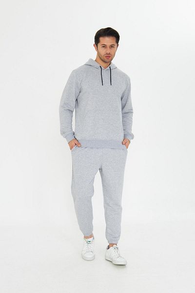 TRENDHİLL Χωρίς ράστερ 3 κλωστές Cotton Basic Hood Unisex Σετ φόρμας 5737