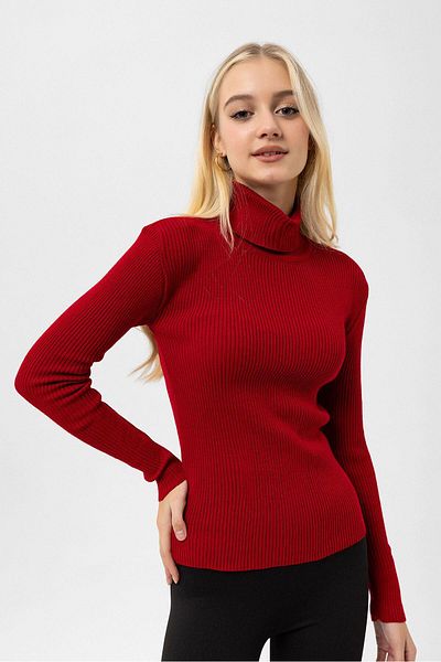 ŞİMAL Pulover de damă din tricot cu gât roscat 245397   -
