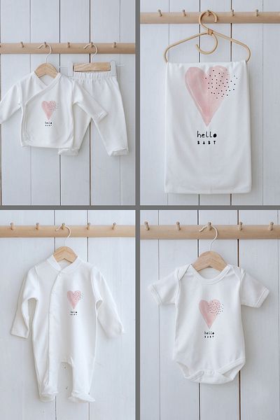 Tuğba Kuğu Pure Baby 11-Piece Organic Hospital Release - Pink Romantic Heart