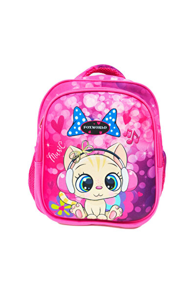 MASCO حقيبة مدرسية للبنات بمقاس 12 بوصة مطبوعة عليها صورة قطة فوكس وورلد