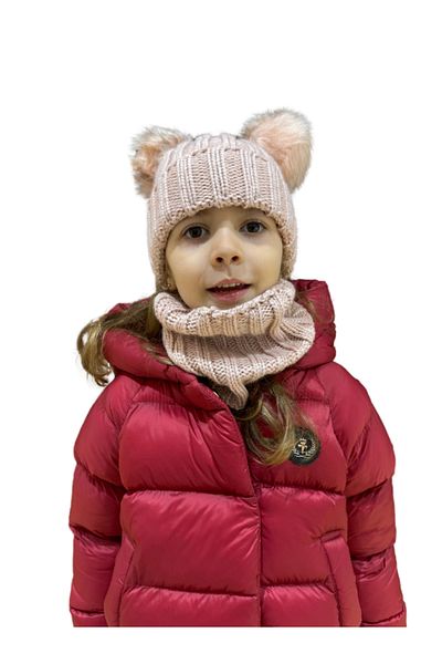 Benittokids Girl's Pompom Beret Neck Collar Set 7013