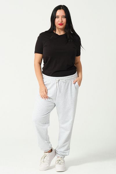 Endies Ελαστικό μαλακό Lycra Oversize χτενισμένο βαμβακερό γυναικείο φούτερ - Plus Size, Elastic Leg 21633BB KAR