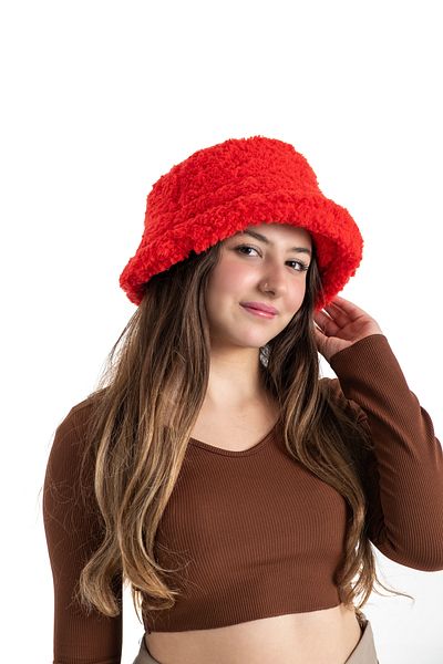 PANCHY CANKY Women's Plush Teddy Winter Bucket Hat - Warm and Stylish