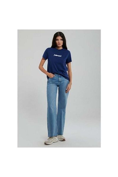 Mavi Λευκό γυναικείο μπλουζάκι με λογότυπο Crew Neck M1612242-620