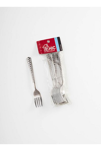 HIC 12-Piece Stainless Steel Dessert Fork Set
