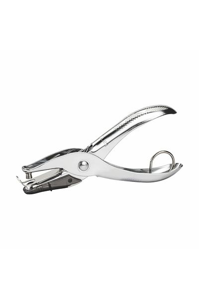 Kangaro ONE Hole Chrome Plated Paper Punch with Paper Chip Holder, 10 Sheets Capacity, Assorted