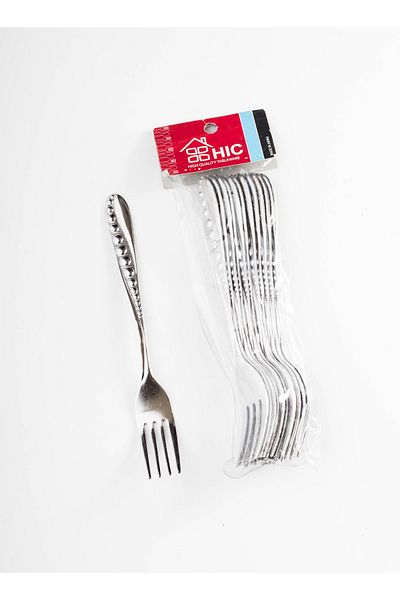 HIC 12-Piece Stainless Steel Dinner Fork Set