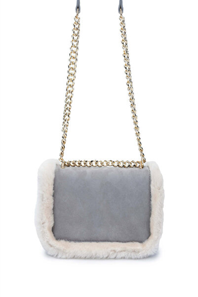 Tamer Tanca Women's Genuine Leather Gray Nubuck Shoulder Bag