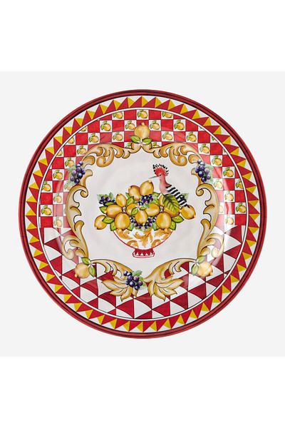 CHIARA ALESSI Capri Red Melamine Dinner Plate 28 Cm