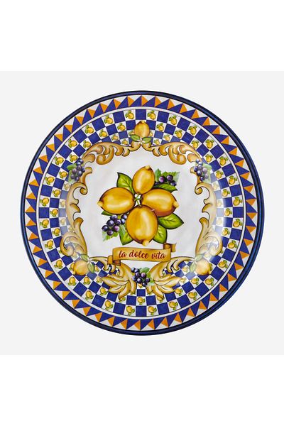 CHIARA ALESSI Capri Blue Melamine Breakfast Plate 21.5 cm