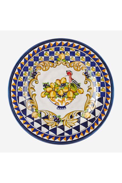 CHIARA ALESSI Capri Blue Melamine Dinner Plate 28 Cm