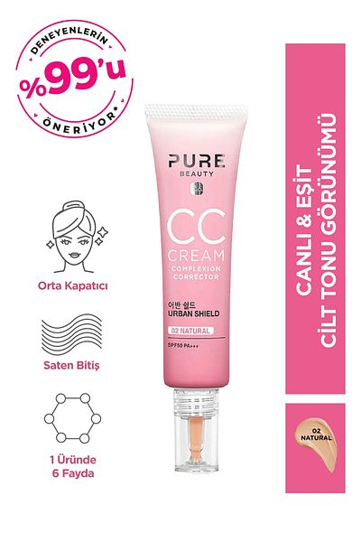 PURE BEAUTY Vibrant and Even Cc Cream Spf50 Pa Natural 30 ml