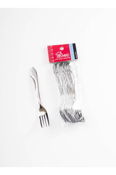 HIC 12-Piece Stainless Steel Dessert Fork Set