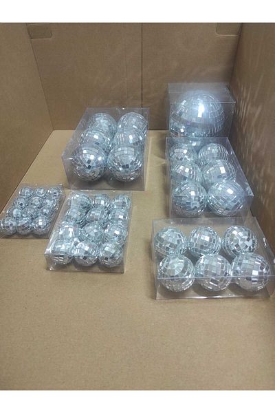 bizdenpastacılık Disco Ball Cake Decoration 5 cm 6 Pack (Not with String)