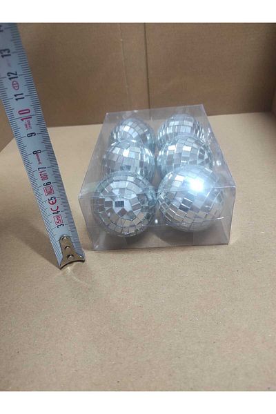 bizdenpastacılık Disco Ball Cake Decoration 5 cm 6 Pack (Not with String)