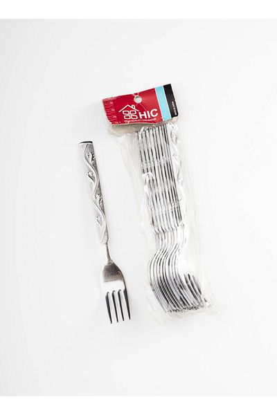 HIC 12-Piece Stainless Steel Dinner Fork Set