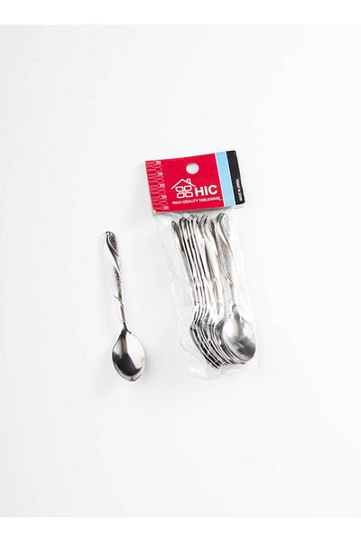 HIC 12-Piece Stainless Steel Teaspoon Set