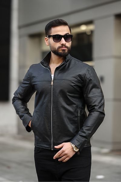 BOYS MANS Ανδρικό Δερμάτινο Παλτό Χειμερινό Παλτό Δερμάτινο Μπουφάν