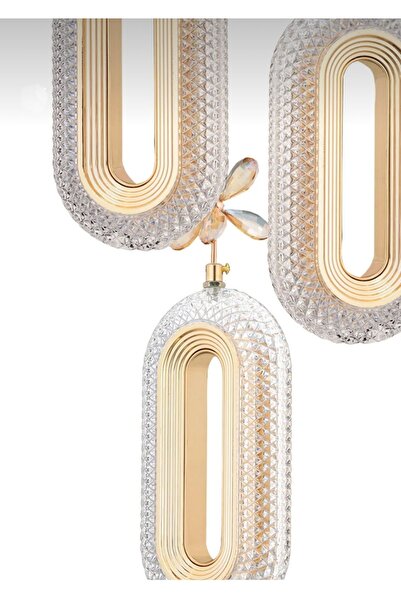 Bohem Aydınlatma BOHEM AYDINLATMA  ELİPS 3 LÜ SARKIT LED AVİZE GOLD sarkıt sa...