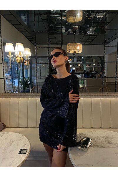 Özgece SIRT DEKOLTE PAYET ELBİSE