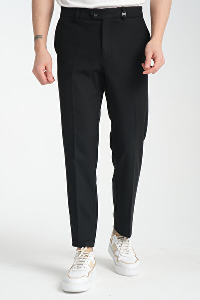 Frappoli Men's Elastic Waist Thick Stamp Look Casual Pants