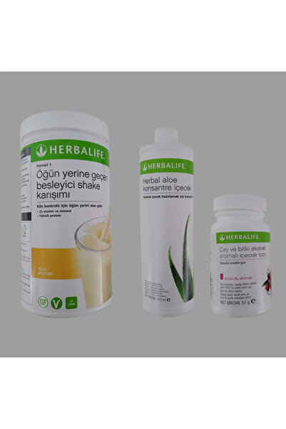 Herbalife 1 Adet Muz Shake 1 Adet Aloe 1 Adet Çay 51 gr