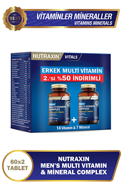 Nutraxin Multivitamin Mineral Complex Men's 2. % 50 İndirimli Avantaj Paketi