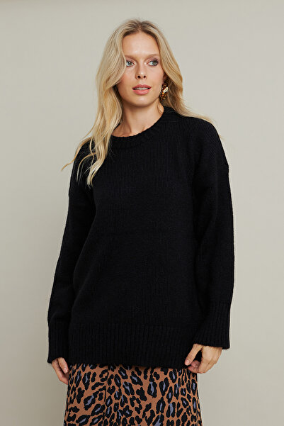 Cool & Modest Pulover negru casual pentru femei - MYV104