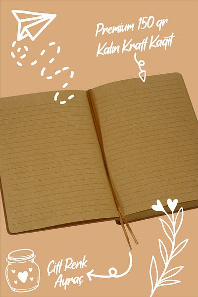 Victoria's Journals Bujo Kraft Linen Notebook 96 Sheets A5 150 Gr. Kraft Striped