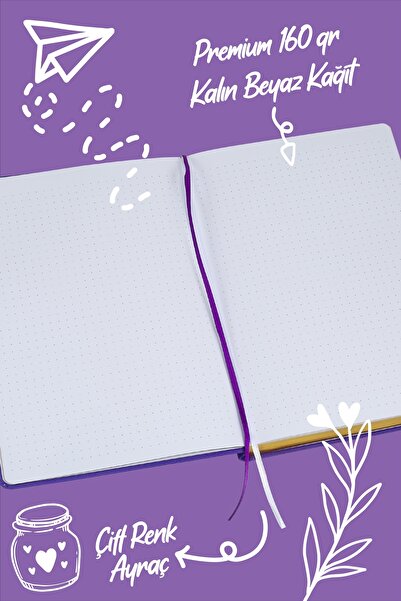 Victoria's Journals 96 Sheets A5 Bujo Linen Notebook - 160 Gr. Dotted