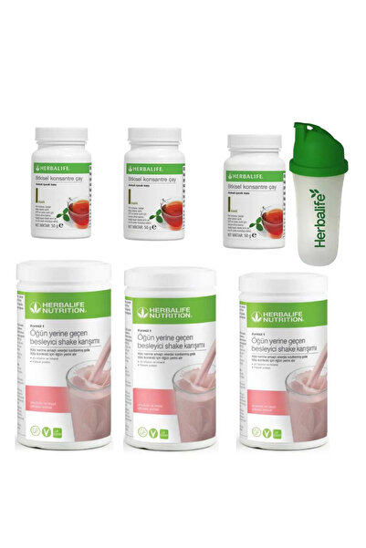 Herbalife Ahududu Shake 3 Adet Limon Çay 3 Adet ve Shaker