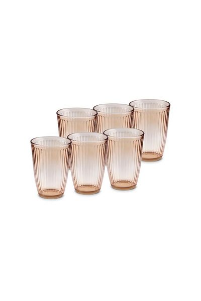 Karaca Gordes 6-Pack Amber Soft Drink Glass - 370 ml