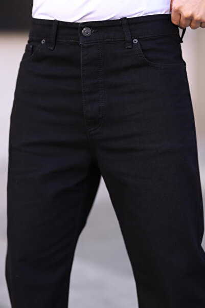 Trendyol Collection Μαύρο 100% βαμβακερό ανδρικό φαρδύ τζιν παντελόνι τζιν TMNAW24JE00027