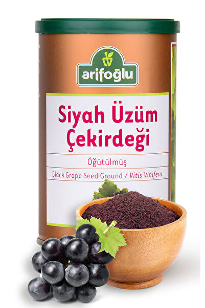 Arifoğlu Siyah Üzüm Çekirdeği Öğütülmüş Teneke Kutu 100 G Siyah Üzüm Çekirdeği Tozu