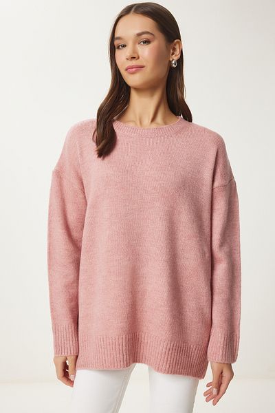 Happiness İstanbul Pulover de damă, tricot supradimensionat, roz mediu, PN00054