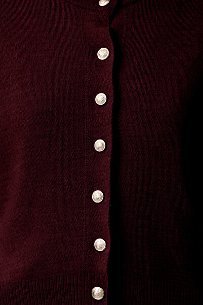 Trendyol Collection Podstawowy kardigan w kolorze claret red-kardigan dzianinowy w kolorze bluzu Twoaw25Hi00216