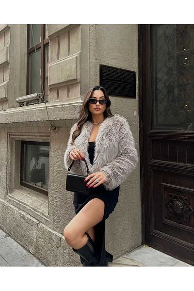 MODA DURAĞI Collarless Fur with Imported Caliette