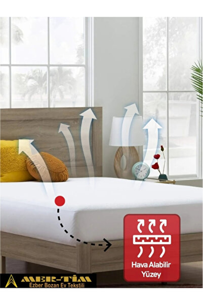 mer-tim ezberbozan ev tekstili Mer-Tim Fitted Lastikli Tek Kişilik ve Çift Kişilik Sıvı Geçirmez Yatak Koruyucu Yatak Alezi