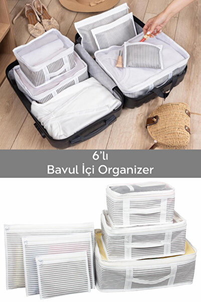 Meleni Home Набір з 6 органайзерів для валіз - Багажний органайзер Багатофункціональний набір органайзерів для подорожей