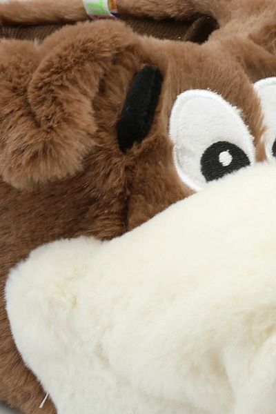Twigy Γυναικείες μαλακές παντόφλες ζώων Tw Brown White Bobby