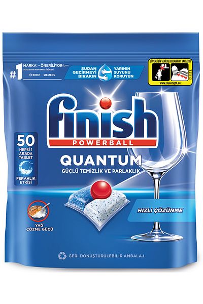 Finish Quantum All in One 50 Capsules Dishwasher Detergent Tablet